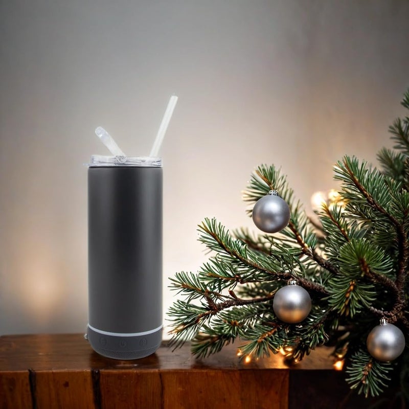 Hogg Bluetooth Tumbler 4 in 1 Can Cooler - Silent Night, Universal Can Cooler for Drinks, Bluetooth Speaker Cup, Stainless Steel Tumbler with Speaker, Beer Holder, Beer Accessories - Image 4